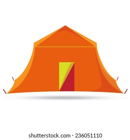 Camping Tent. Vector illustration. Graphics style. Outline image. Single icon. Concept image. Tent on Isolated background