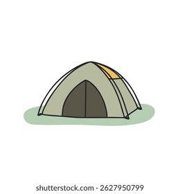 Camping tent vector illustration on the lawn in flat style . for projects related to camping, hiking, nature, travel
