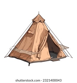 Ilustración vectorial de carpas de camping sobre blanco