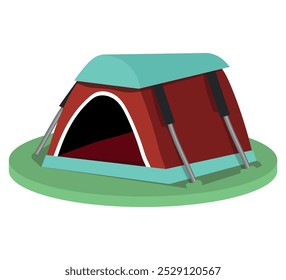 camping tent, vector illustration with white solid background.