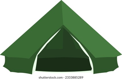 Camping Tent vector illustration. Tent in yellow, orange. Isolated Outdoor illustration. Hiking, hunting, fishing canvas. Tourist Tent design over white background