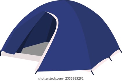 Ilustración vectorial de carpas de acampada. Tienda de carpas amarillas, naranjas. Isolación Isolación Isolación de la ilustración exterior. Senderismo, caza, lienzo de pesca. Diseño de carpas turísticas sobre fondo blanco
