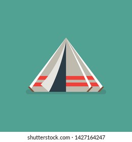 Camping tent vector illustraton. Forest camping