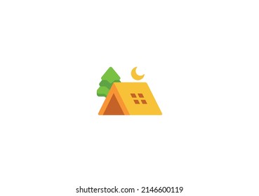 Camping Tent Vector Isolated Emoticon. Camping Tent Icon