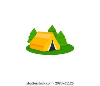 Camping tent vector isolated icon. Emoji illustration. Camping tent vector emoticon