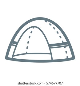 Camping Tent Vector Line Icon Symbol