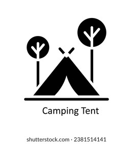Camping Tent  vector Solid Design illustration. Symbol on White background EPS 10 File 