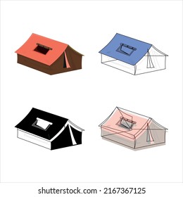 camping tent vector type icon