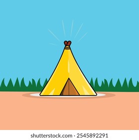 camping tent with a view of the blue sky