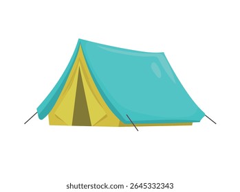 Camping tents, Forest travel. Flat vector clipart, illustration with isolated background.
