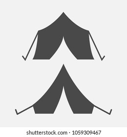 camping tents icon set vector