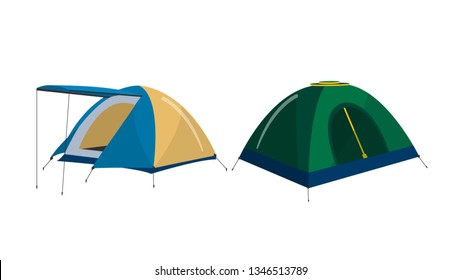 	
camping tents isolated vector illustration