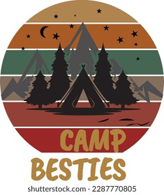 camping  theme slogan graphics and illustrations  with patches for t-shirts and other uses.