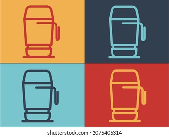 Camping Thermo Cup Logo Template, Simple Flat Icon of coffee,cup,travel