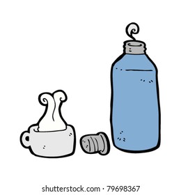 camping thermos flask cartoon