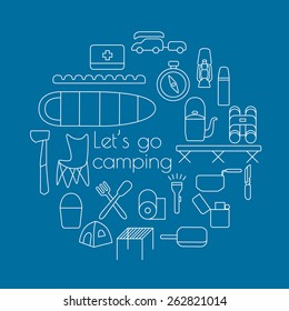 camping tool element vector 