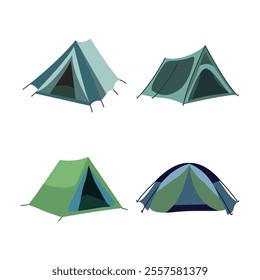 Camping Tool Elements Set of Camp Tent Adventure Explore