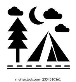 camping of tour and travel solid icon