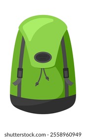 Camping tourist bedroll in backpack