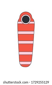 Camping tourist sleeping bag vector icons set. Hiking bags for sleep sleep.