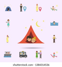 Camping, tourists cartoon icon. Universal set of travel for website design and development, app development