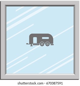 Camping trailer icon.