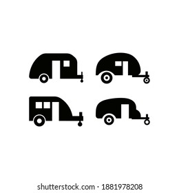 Camping trailer icon design template vector isolated