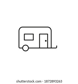 camping trailer icon element of camping icon for mobile concept and web apps. Thin line camping trailer icon can be used for web and mobile. Premium icon on white background