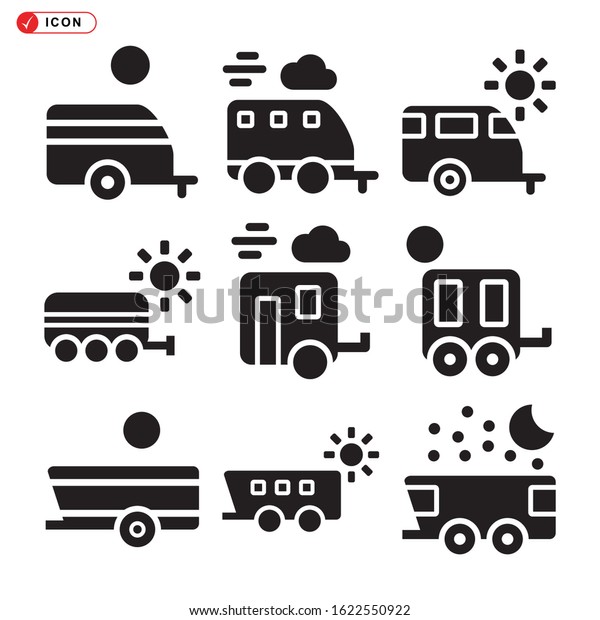 camping\
trailer icon isolated sign symbol vector illustration - Collection\
of high quality black style vector\
icons\
