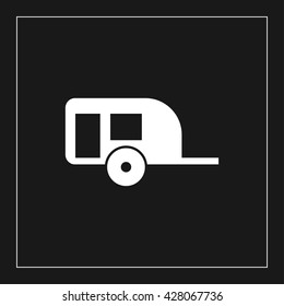 camping trailer icon. recreation trailer vector illustration