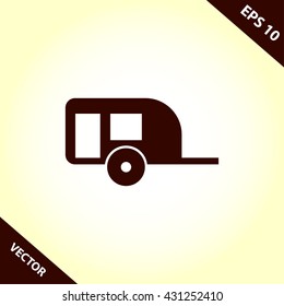 camping trailer icon. recreation trailer vector illustration