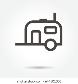Camping trailer icon. sign design vector. illustration. on white background. logo