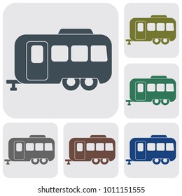 Camping trailer icon. Vector illustration 