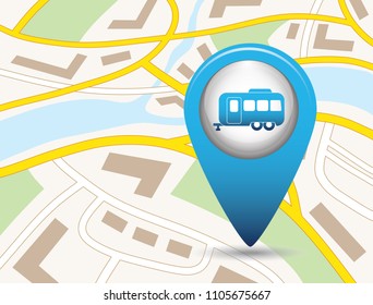 Camping trailer icon. Vector illustration 