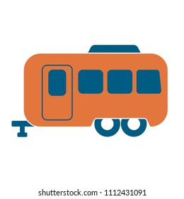 Camping trailer icon. Vector illustration 