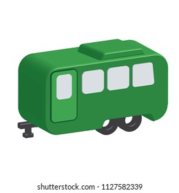 Camping trailer icon. Vector illustration 