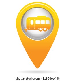 Camping trailer icon. Vector illustration 