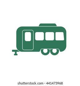 Camping trailer icon. Vector illustration