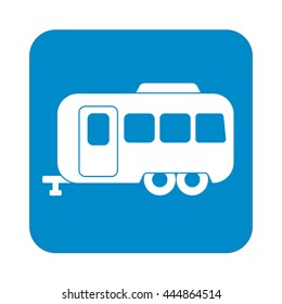 Camping trailer icon. Vector illustration 