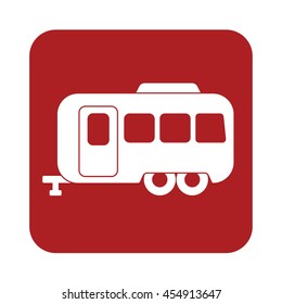 Camping trailer icon. Vector illustration 