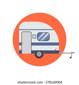 Camping trailer icon. Vector illustration