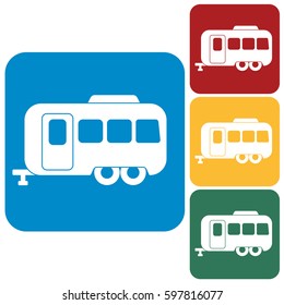 Camping trailer icon. Vector illustration 