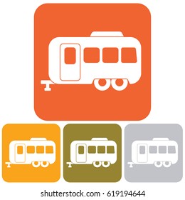 Camping trailer icon. Vector illustration 