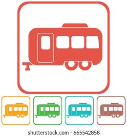 Camping trailer icon. Vector illustration 