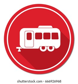 Camping trailer icon. Vector illustration 