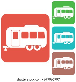 Camping trailer icon. Vector illustration 