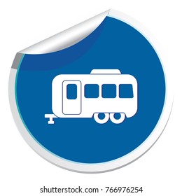 Camping trailer icon. Vector illustration 
