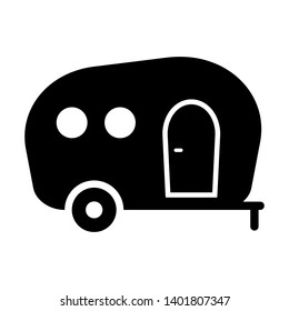Camping trailer icon vector isolated