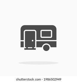 Camping trailer icon. For your design, logo. Vector illustration.