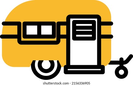 Camping trailer, illustration, vector on a white background.